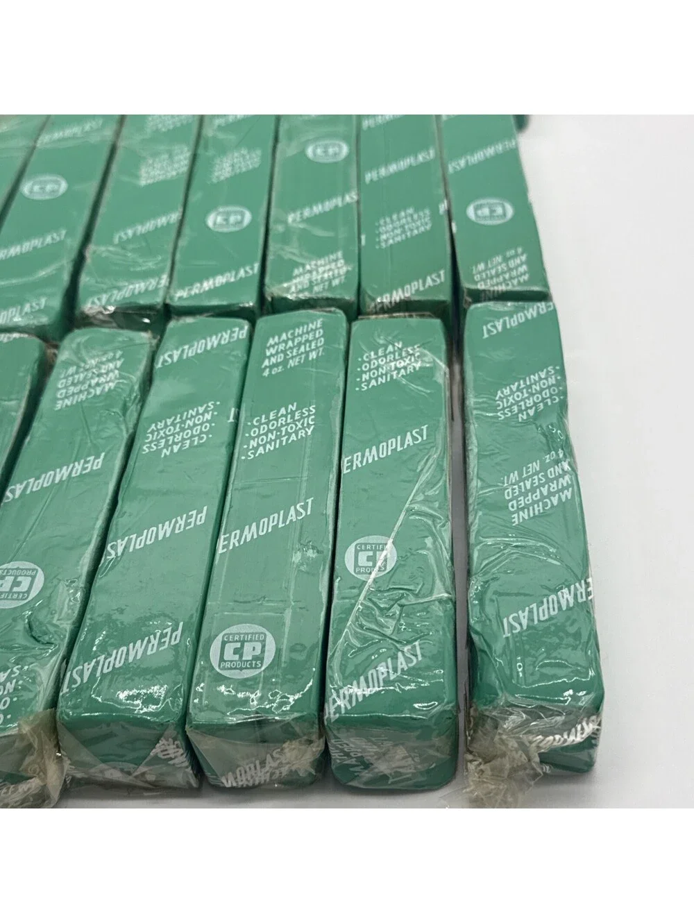 Vintage Permoplast Green Modeling Clay 4 oz Bars Machine Wrapped Lot 21